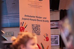 Banner des Franziskus-Hospiz Hochrhein mit Informationen zum ambulanten Kinder- und Jugend-Hospiz-Dienst.